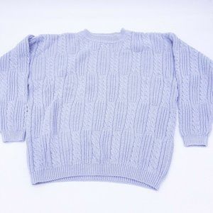 Vintage American Weekend Chunky Sweater Sz L thick Perriwinkle 80's